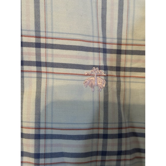 Brooks Brothers Shirt Men's XL Pink Blue Plaid Regent Fit Button Down - Picture 2 of 7